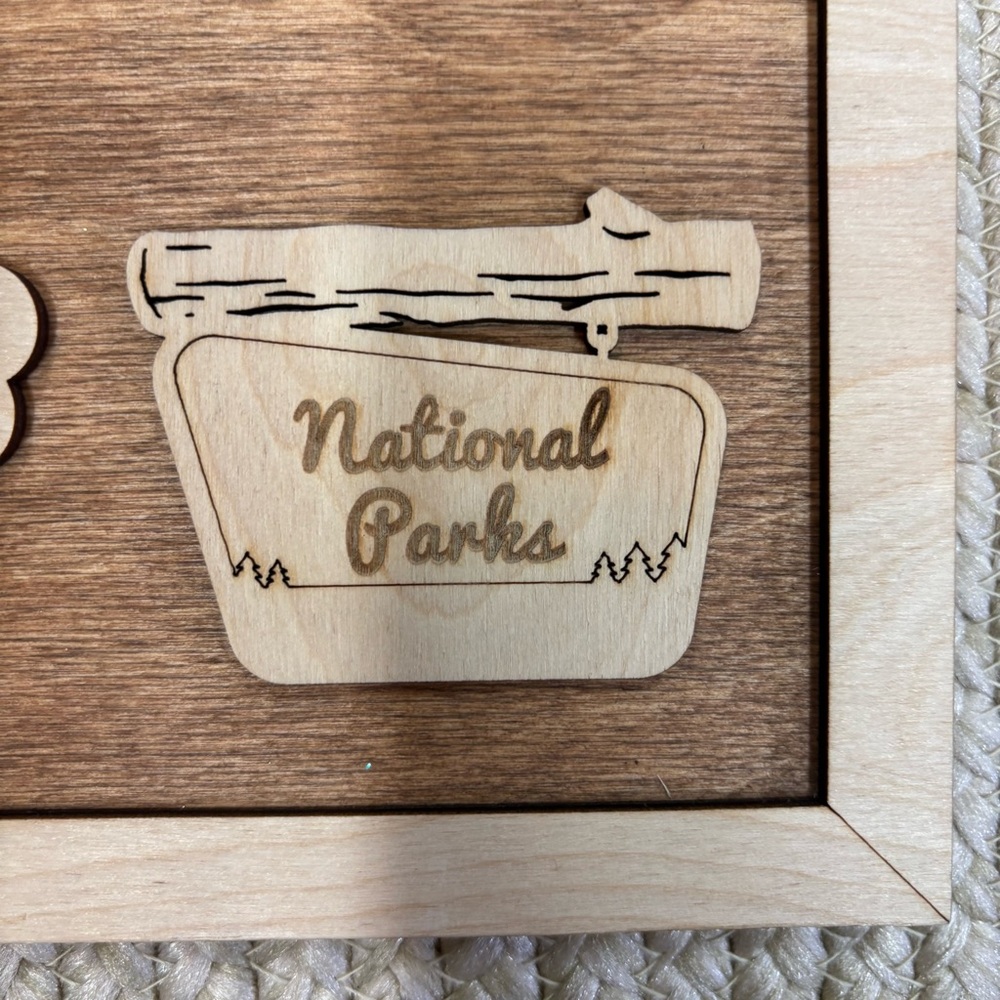 Handcrafted Wooden USA National Parks Map Wall Art - Picture 3 of 5